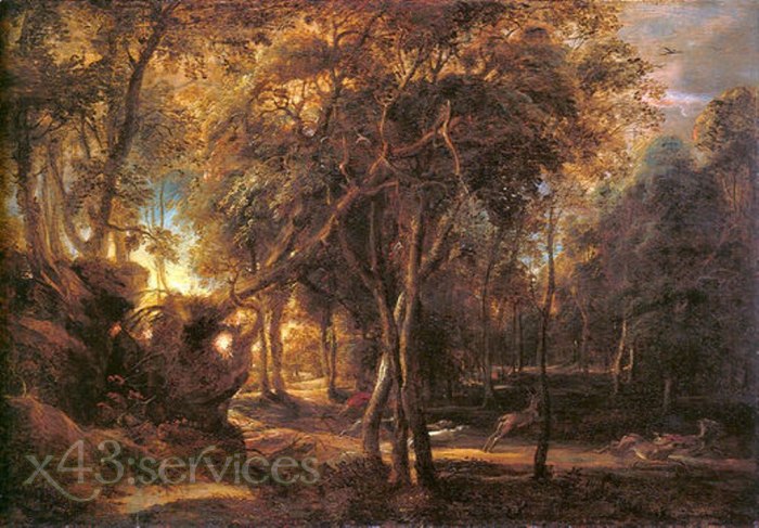 Peter Paul Rubens - Waldlandschaft bei Sonnenaufgang - Forest Landscape at the Sunrise